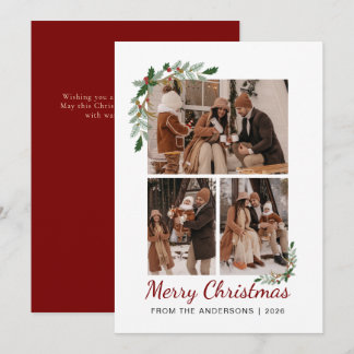 Cartes Pour Fêtes Annuelles Aquarelle botanique Baie 3 Photo Noël