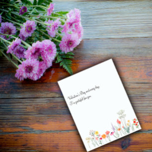 Cartes Pour Fêtes Annuelles Aquarelle botanique de fleurs sauvages 
