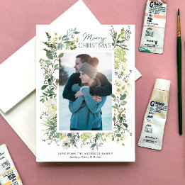 Cartes Pour Fêtes Annuelles Aquarelle botanique de Noël