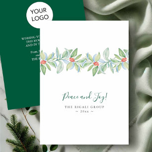 Cartes Pour Fêtes Annuelles Aquarelle botanique Noël Houx et Baies