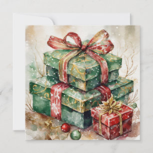 Cartes Pour Fêtes Annuelles Aquarelle Cadeaux de Noël et objets
