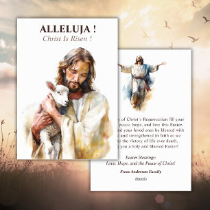 Cartes Pour Fêtes Annuelles Aquarelle catholique de Pâques Jésus Christ Religi