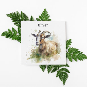 Cartes Pour Fêtes Annuelles Aquarelle Chèvre de ferme, sur mesure