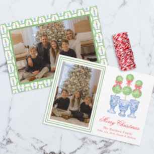 Cartes Pour Fêtes Annuelles Aquarelle Chinoiserie Christmas Bow Topio Photo