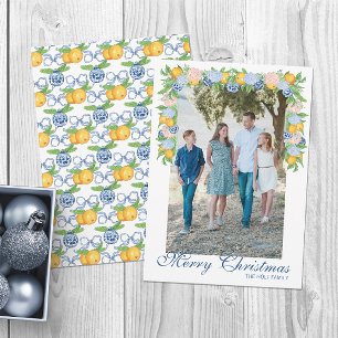 Cartes Pour Fêtes Annuelles Aquarelle Chinoiserie Mandarins Garland Photo