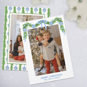 Cartes Pour Fêtes Annuelles Aquarelle Chinoiserie Ornements Garland Noël