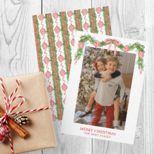 Cartes Pour Fêtes Annuelles Aquarelle Chinoiserie Ornements Garland Noël