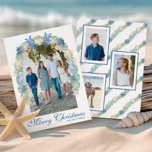 Cartes Pour Fêtes Annuelles Aquarelle Coastère de Noël Garland Photo