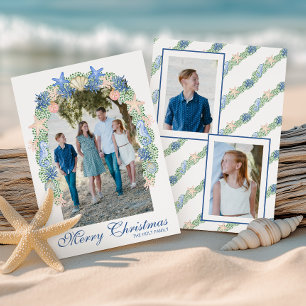 Cartes Pour Fêtes Annuelles Aquarelle Coastère de Noël Garland Photo