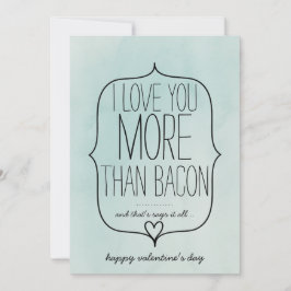 Cartes Pour Fêtes Annuelles Aquarelle Coeur mignon Funny Bacon Valentines Day