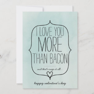 Cartes Pour Fêtes Annuelles Aquarelle Coeur mignon Funny Bacon Valentines Day