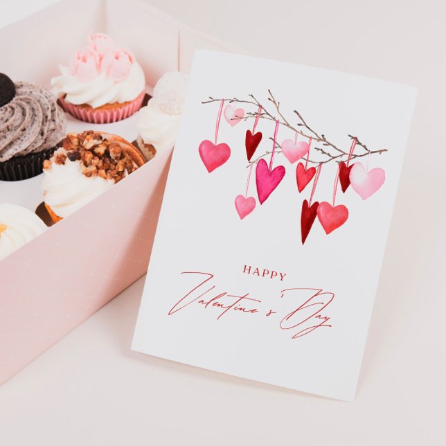 Cartes Pour Fêtes Annuelles Aquarelle Coeurs Saint-Valentin (Créateur téléchargé)