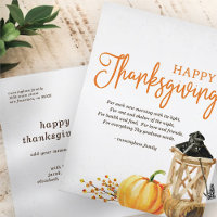 Aquarelle Cornucopia Citrouille Thanksgiving Poème