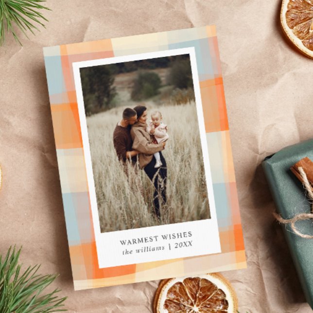 Cartes Pour Fêtes Annuelles Aquarelle | Crème orange bleu pâle 2 photo (Créateur téléchargé)