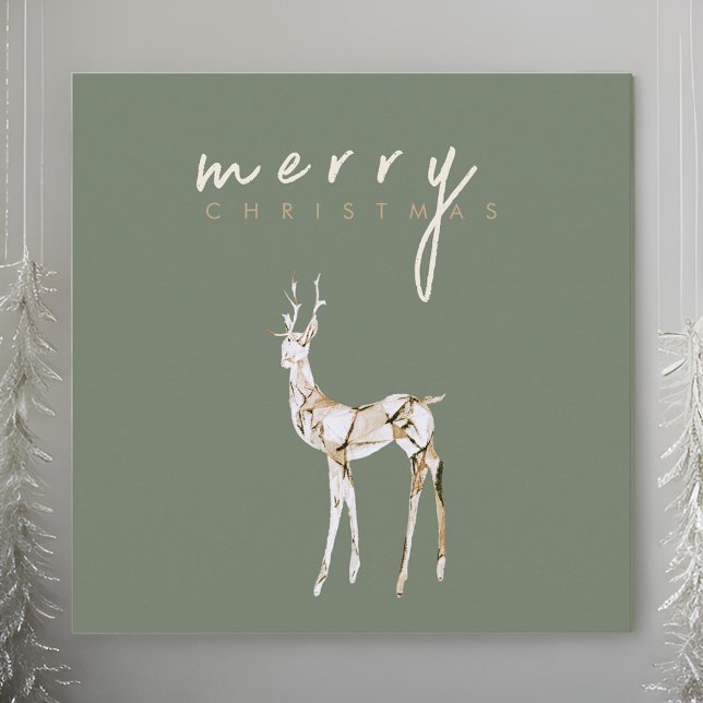 Cartes Pour Fêtes Annuelles Aquarelle Crystal Reindeer Joyeux Noël (Créateur téléchargé)