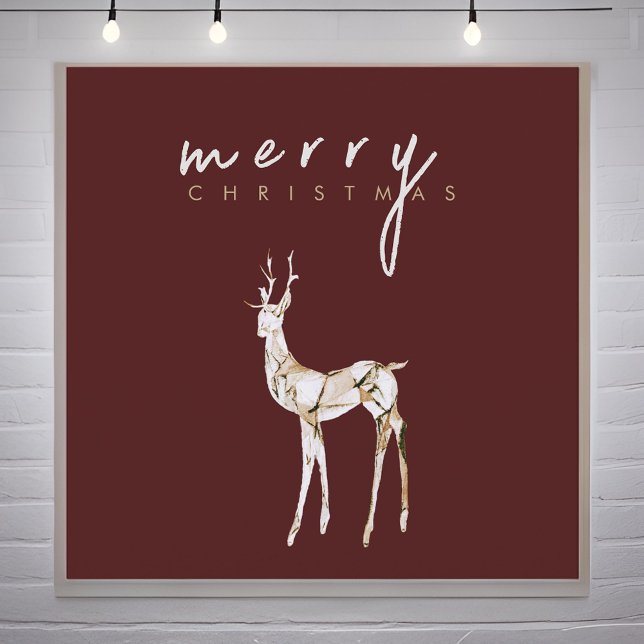 Cartes Pour Fêtes Annuelles Aquarelle Crystal Reindeer Joyeux Noël (Créateur téléchargé)
