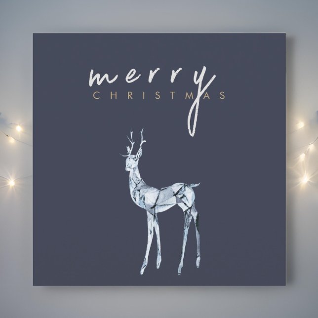 Cartes Pour Fêtes Annuelles Aquarelle Crystal Reindeer Joyeux Noël (Créateur téléchargé)