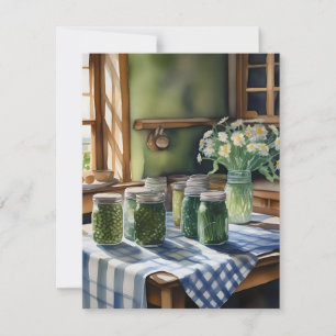 Cartes Pour Fêtes Annuelles Aquarelle Cuisine Agritouriste Table Avec Haricots