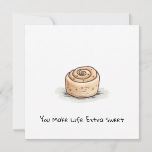 Cartes Pour Fêtes Annuelles Aquarelle Cute personnalisable Rouleau de cannelle