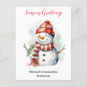 Cartes Pour Fêtes Annuelles Aquarelle de neige