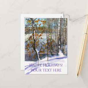 Cartes Pour Fêtes Annuelles Aquarelle de neige