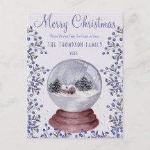Aquarelle de neige romantique Noël Arbres de neige