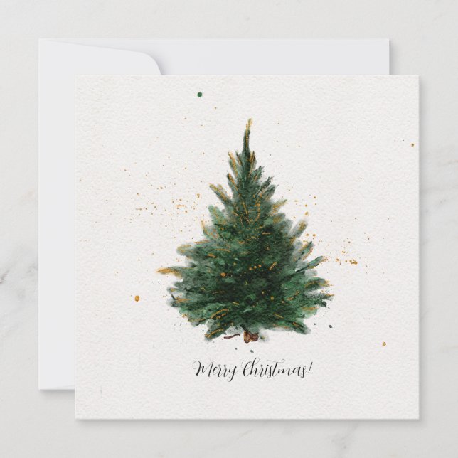 Cartes Pour Fêtes Annuelles Aquarelle de Noël (Devant)