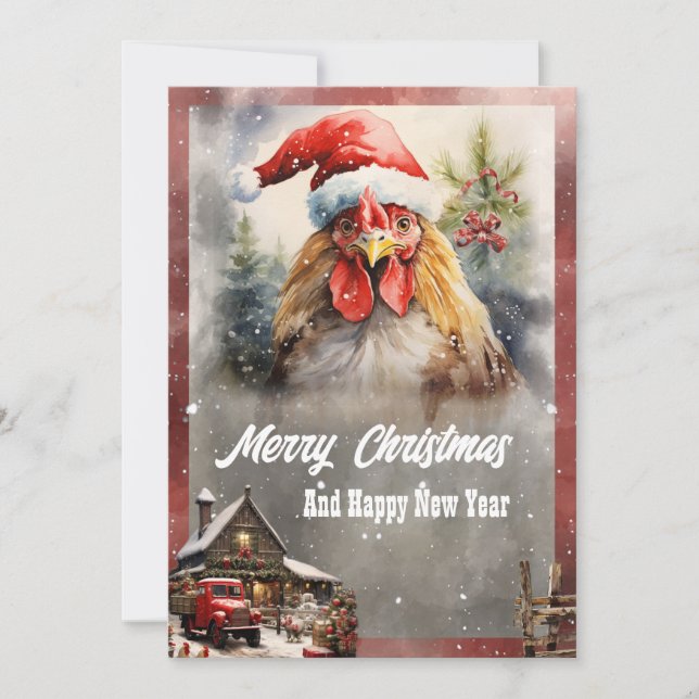 Cartes Pour Fêtes Annuelles Aquarelle de Noël (Devant)