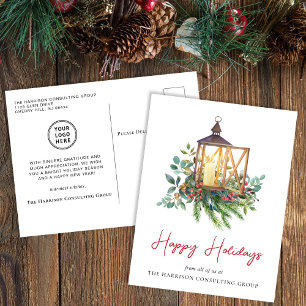 Cartes Pour Fêtes Annuelles Aquarelle de Noël du logo de l'entreprise
