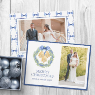 Cartes Pour Fêtes Annuelles Aquarelle de Noël ou Mariage Bells Photo