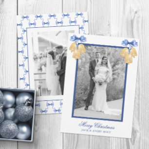 Cartes Pour Fêtes Annuelles Aquarelle de Noël ou Mariage Bells Photo