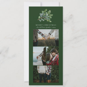Cartes Pour Fêtes Annuelles Aquarelle de Noël simple Collage photo florale