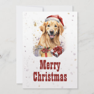 Cartes Pour Fêtes Annuelles Aquarelle de récupération d'or de Noël