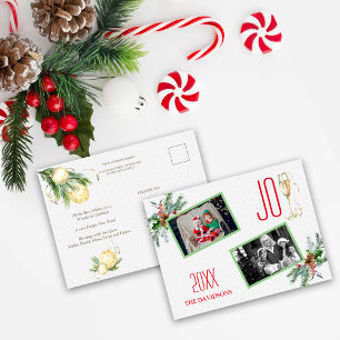 Cartes Pour Fêtes Annuelles Aquarelle de vacances Joy Photos de famille