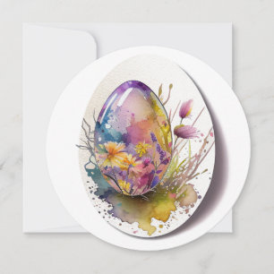 Cartes Pour Fêtes Annuelles Aquarelle d'oeuf de Pâques