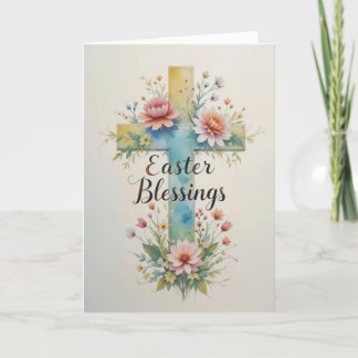 Cartes Pour Fêtes Annuelles Aquarelle douce Bénédiction de Pâques