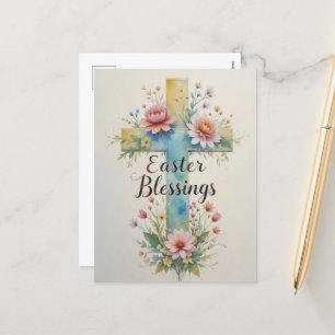Cartes Pour Fêtes Annuelles Aquarelle douce Bénédiction de Pâques