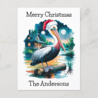 Aquarelle d'un Père Noël Pélican
