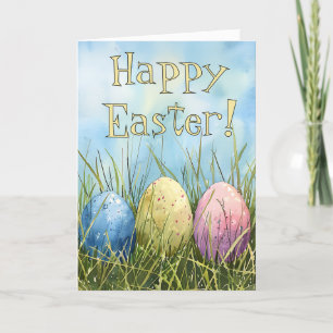 Cartes Pour Fêtes Annuelles Aquarelle Easter Egg Trio