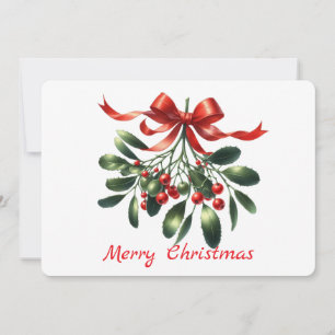 Cartes Pour Fêtes Annuelles Aquarelle élégante feuille de biseau avec ruban ro