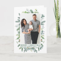 Aquarelle Elégante Frame de pin Famille Plier Vert