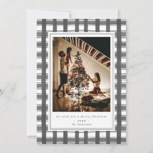 Cartes Pour Fêtes Annuelles Aquarelle en plis gris Flannelle Famille Photo