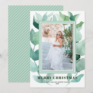 Cartes Pour Fêtes Annuelles Aquarelle Eucalyptus Verdure Photo de Noël