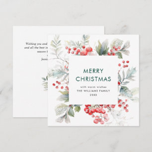Cartes Pour Fêtes Annuelles Aquarelle Festive Holly Berry Noël moderne
