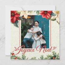 Aquarelle Fleurs Vintage Poinsettia Rouge Salutati