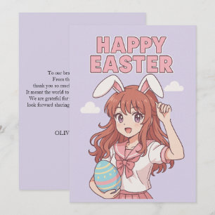 Cartes Pour Fêtes Annuelles Aquarelle Florale Lapin de Pâques