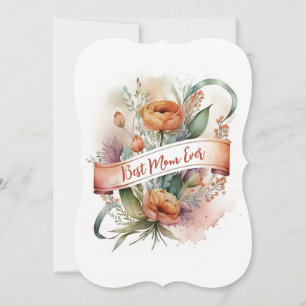 Cartes Pour Fêtes Annuelles Aquarelle Florale Meilleure Maman Meilleure Fête d