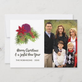 Cartes Pour Fêtes Annuelles Aquarelle Florale Photo de Noël