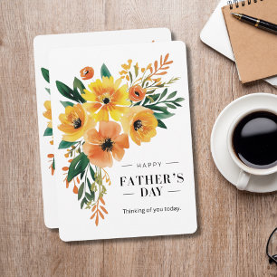 Cartes Pour Fêtes Annuelles Aquarelle Florals Penser à vous Fête des pères Ca
