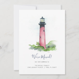 Cartes Pour Fêtes Annuelles Aquarelle Floride Phare Changement d'adresse